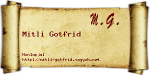 Mitli Gotfrid névjegykártya